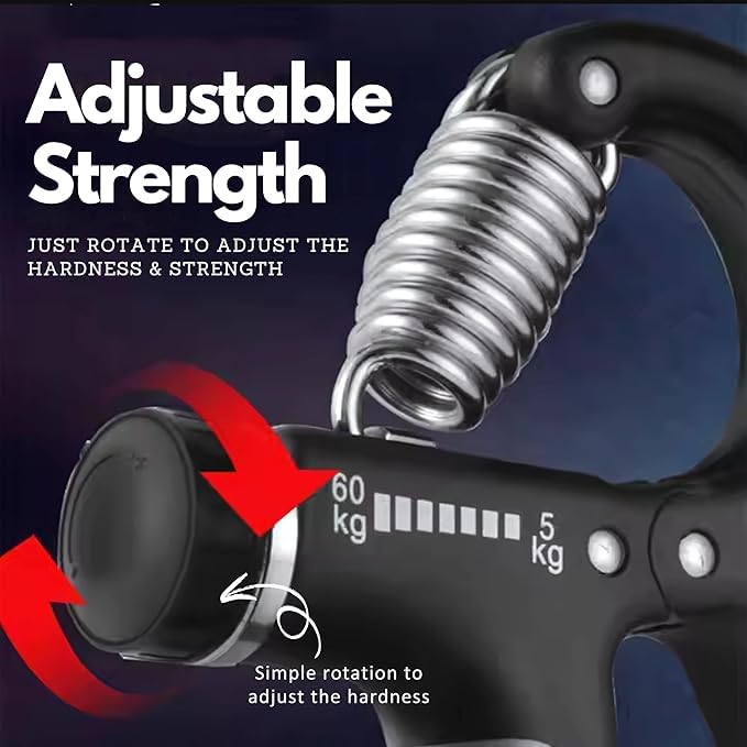 Adjustable Hand Grip Strengthener,Hand Gripper With Counter for Men & Women for Gym Workout Hand Exercise Equipment to Use in Home for Forearm Exercise,Finger Exercise Power Gripper-Up 5 to 60kg