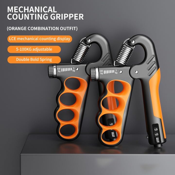 Adjustable Hand Grip Strengthener with Counter (5-100 Kg) | Power Gripper for Men & Women | Forearm | Finger and Wrist Exercise | Ideal for Gym Workouts | Home Use & Rehabilitation