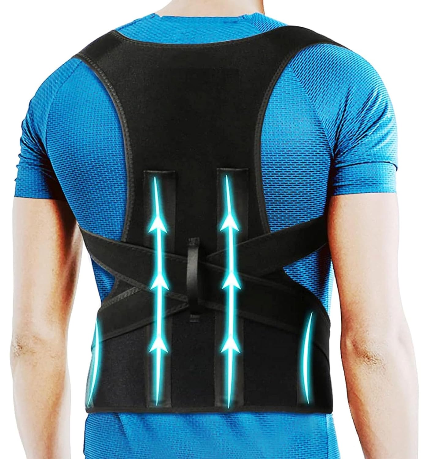 Posture Corrector Belt for Men Women - Adjustable Back Support Brace Pain Relief Spine Alignment Shoulder Straightener Universal Size Comfortable