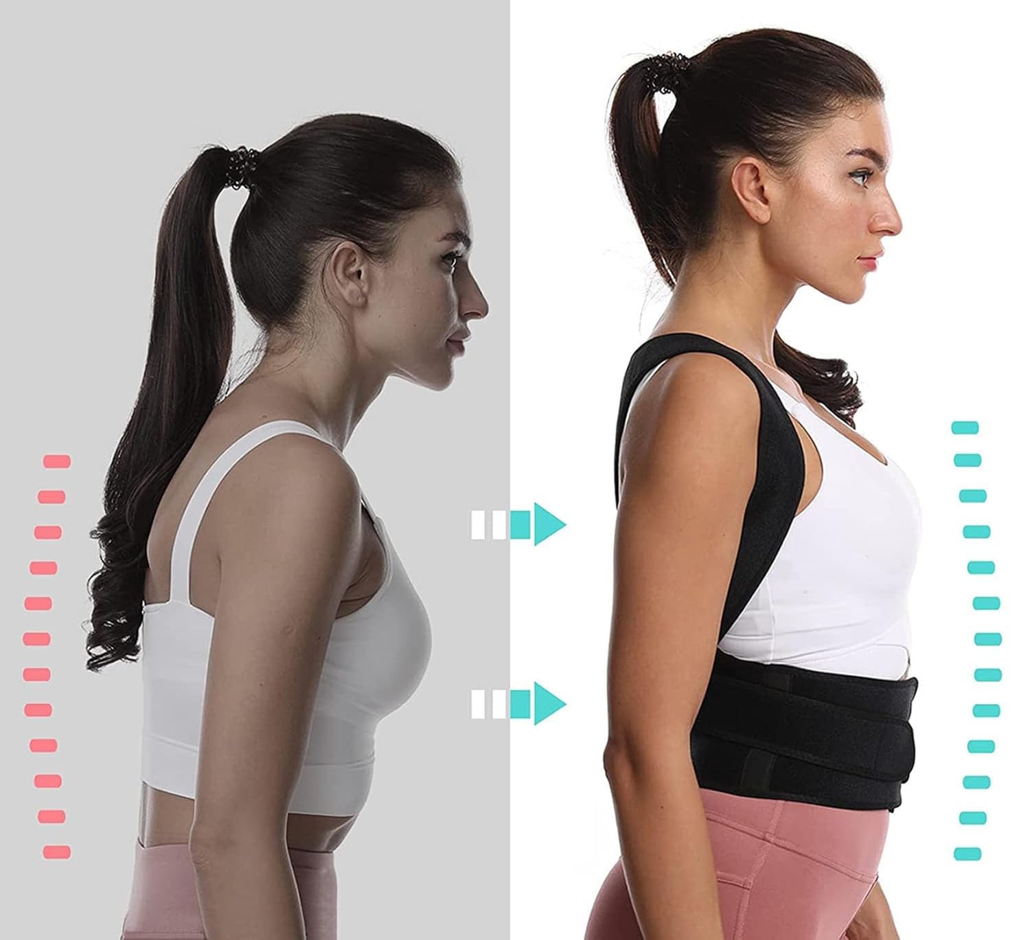 Posture Corrector Belt for Men Women - Adjustable Back Support Brace Pain Relief Spine Alignment Shoulder Straightener Universal Size Comfortable