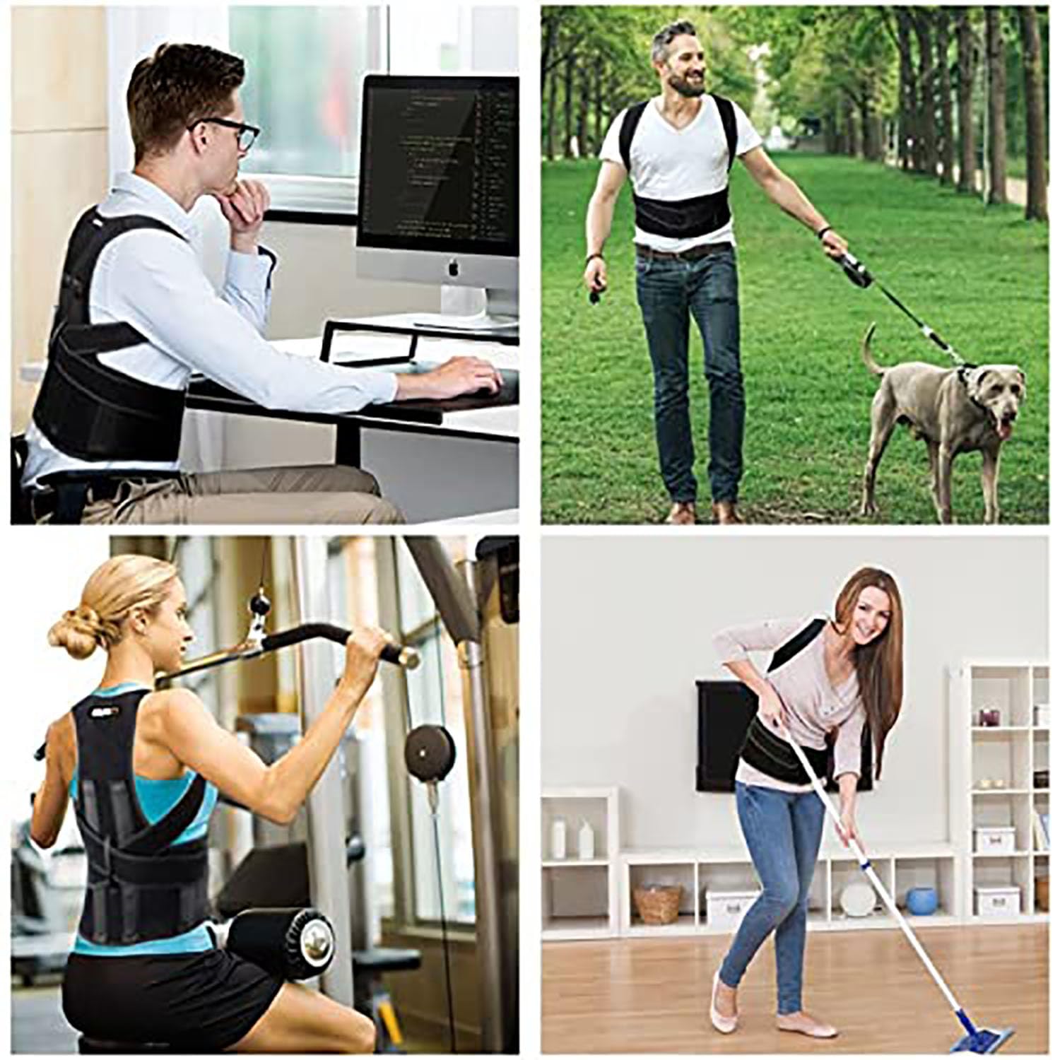 Posture Corrector Belt for Men Women - Adjustable Back Support Brace Pain Relief Spine Alignment Shoulder Straightener Universal Size Comfortable